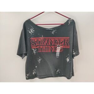 Hot Topic Stranger Things Bleached Graphic Tee Shirt Women's Large NWT